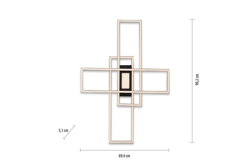 Taklampa Asmin - 69,4x6,8x99 cm - Belysning - Lampor & belysning inomhus - Taklampa & takbelysning - Takplafond