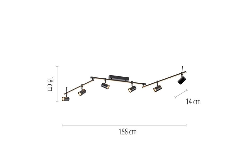 Taklampa Barik - 120x21x188 cm - Belysning - Lampor & belysning inomhus - Taklampa & takbelysning - Takplafond
