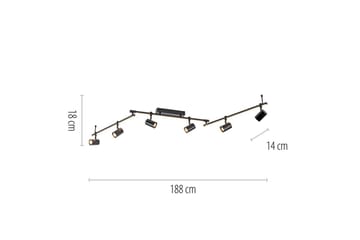 Taklampa Barik - 120x21x188 cm - Belysning - Lampor & belysning inomhus - Taklampa & takbelysning - Takplafond