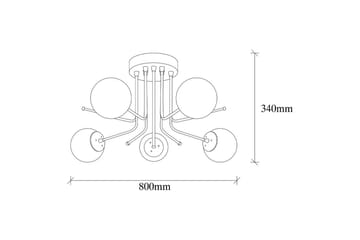 Taklampa Bhika Masafumie Fem Rany / Vit - Guld/Vit - Belysning - Lampor & belysning inomhus - Taklampa & takbelysning - Takplafond