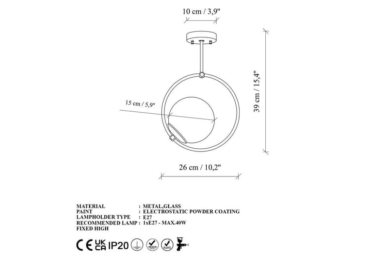 Taklampa Dolcer Rany - Rany - Belysning - Lampor & belysning inomhus - Taklampa & takbelysning - Kökslampa & taklampa kök
