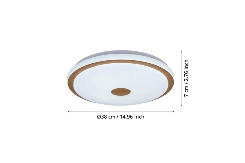 Taklampa Eglo Lanciano 1 380 mm - Vit/Brun - Belysning - Lampor & belysning inomhus - Taklampa & takbelysning - Takplafond