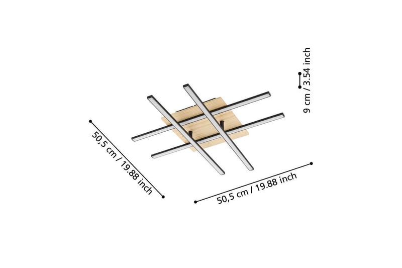 Taklampa Eglo Marinello 1 - Svart/Brun - Belysning - Lampor & belysning inomhus - Taklampa & takbelysning - Takplafond
