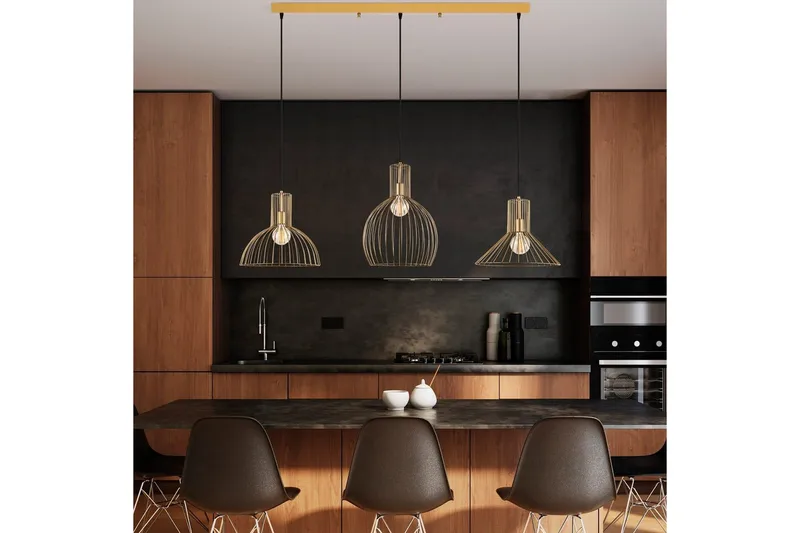 Taklampa Halven Gold - Guld - Belysning - Lampor & belysning inomhus - Taklampa & takbelysning - Kökslampa & taklampa kök