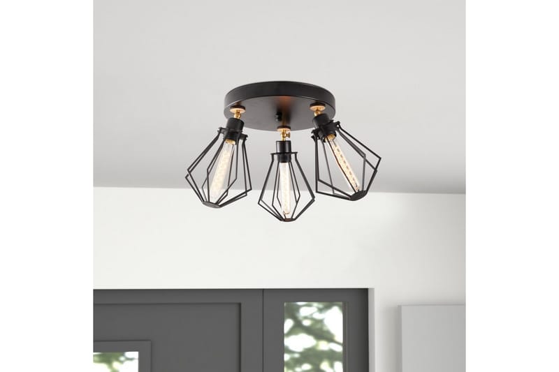 Taklampa Hillmere Svart / Rany - Guld/Svart - Belysning - Lampor & belysning inomhus - Taklampa & takbelysning - Takplafond