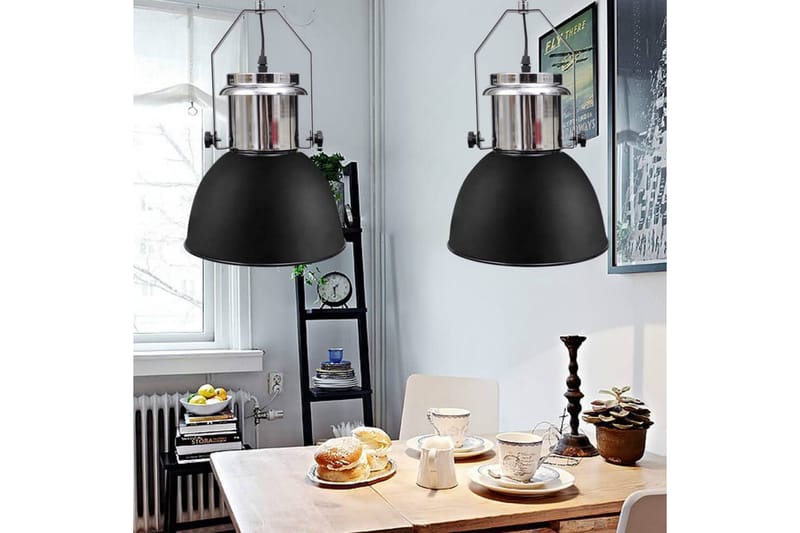 Taklampa i metall 2 st höjdjusterbar modern svart - Svart - Kökslampa & taklampa kök - Fönsterlampa - Taklampa sovrum - Pendellampa & hänglampa - Hall lampa - Taklampa vardagsrum - Fönsterlampa hängande - Taklampa & takbelysning