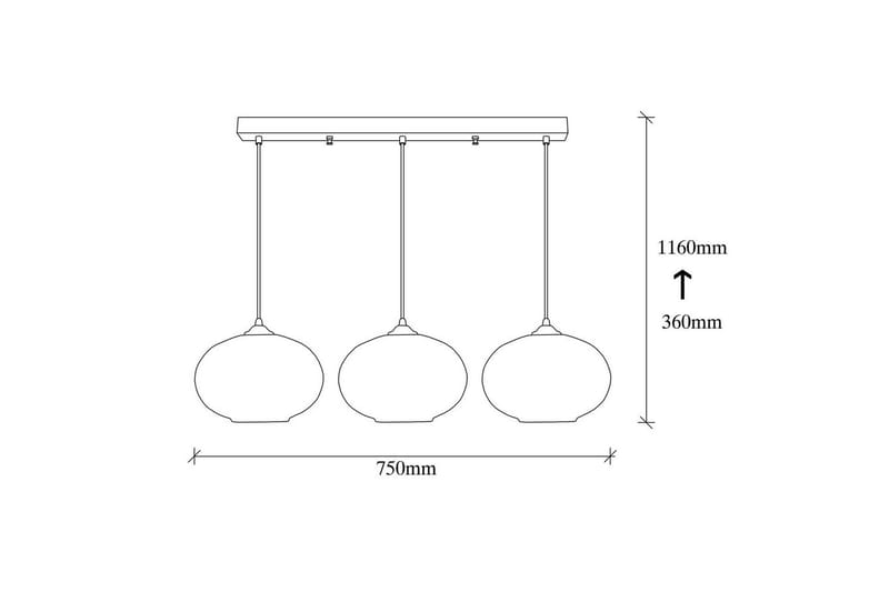 Taklampa Jeba Tre Svart / Honung - Svart - Belysning - Lampor & belysning inomhus - Taklampa & takbelysning - Kökslampa & taklampa kök