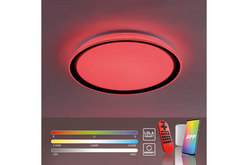 Taklampa Lolasmart Kari - 51x9x51 cm - Belysning - Lampor & belysning inomhus - Taklampa & takbelysning - Takplafond