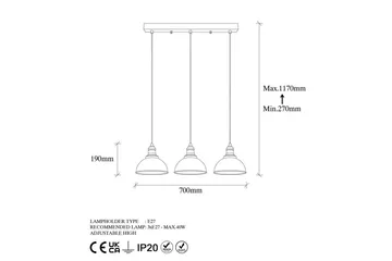 Taklampa Masatsune Tre Svart / Antik - Svart / Antik - Belysning - Lampor & belysning inomhus - Taklampa & takbelysning - Kökslampa & taklampa kök