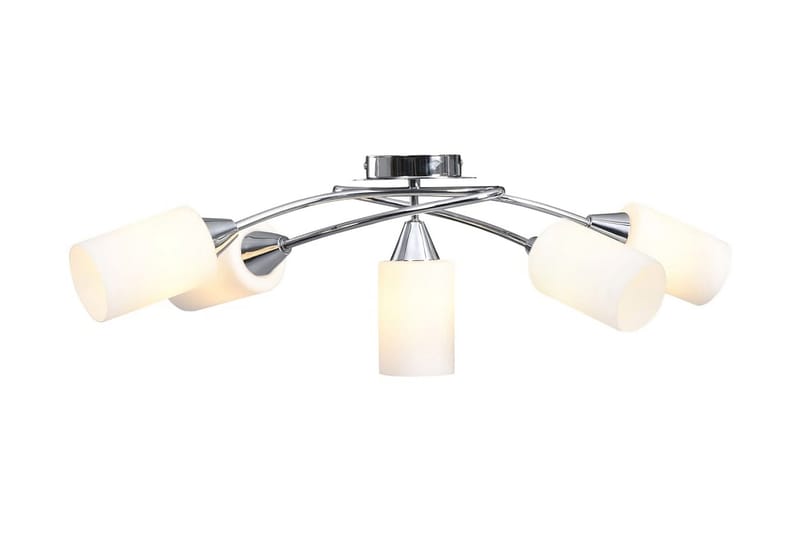 Taklampa med keramikskärmar för 5 E14-lampor vit kon - Vit - Kökslampa & taklampa kök - Fönsterlampa - Taklampa sovrum - Pendellampa & hänglampa - Hall lampa - Taklampa vardagsrum - Fönsterlampa hängande - Taklampa & takbelysning