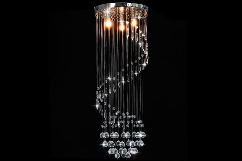 Taklampa med kristallpärlor silver spiral G9 - Silver - Kristallkrona & takkrona - Hall lampa - Taklampa & takbelysning