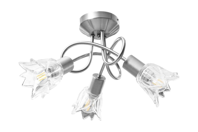 Taklampa med transparenta glasskärmar för 3 E14-lampor tulpa - Transparent - Plafond - Takplafond - Hall lampa - Taklampa & takbelysning
