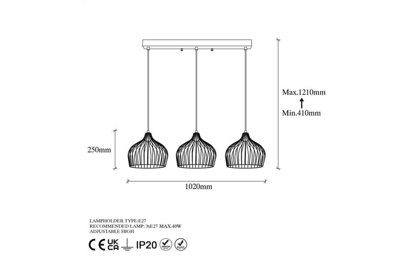 Taklampa Meron Shiny Gold Horizontal - Guld - Belysning - Lampor & belysning inomhus - Taklampa & takbelysning - Kökslampa & taklampa kök