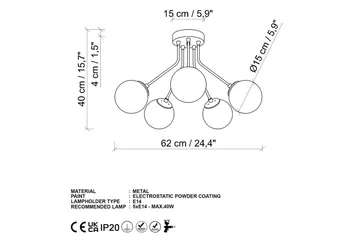 Taklampa Orion Gold - Guld - Belysning - Lampor & belysning inomhus - Taklampa & takbelysning - Takplafond