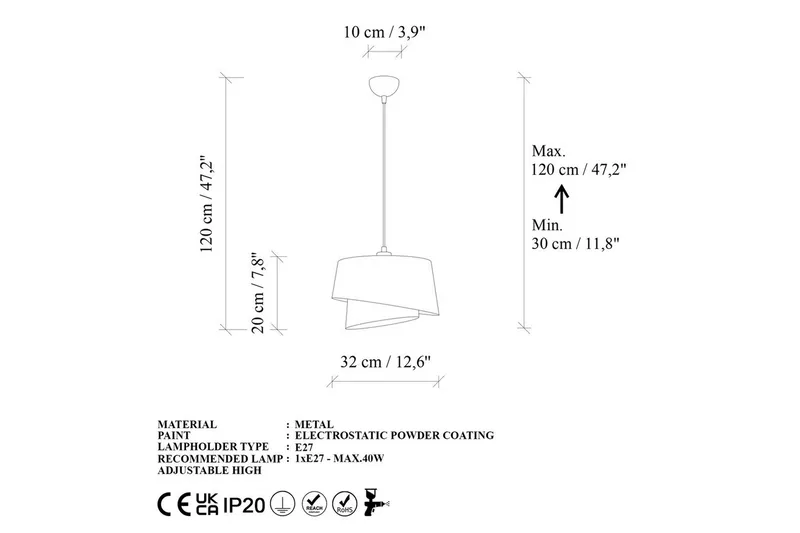 Taklampa Ravougrad Mörkbrun - Mörkbrun - Belysning - Lampor & belysning inomhus - Taklampa & takbelysning - Kökslampa & taklampa kök
