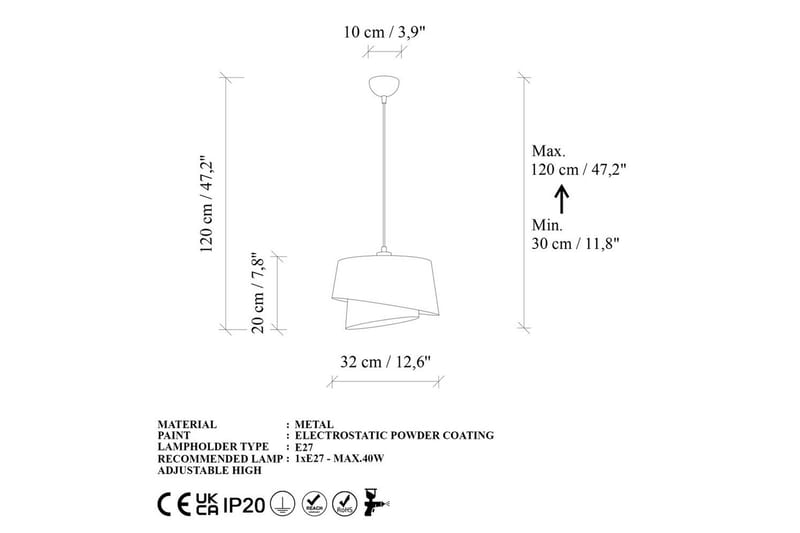 Taklampa Ravougrad Vit - Vit - Belysning - Lampor & belysning inomhus - Taklampa & takbelysning - Kökslampa & taklampa kök