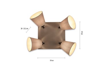 Taklampa Riala - 59x25,5x59 cm - Belysning - Lampor & belysning inomhus - Taklampa & takbelysning - Takplafond