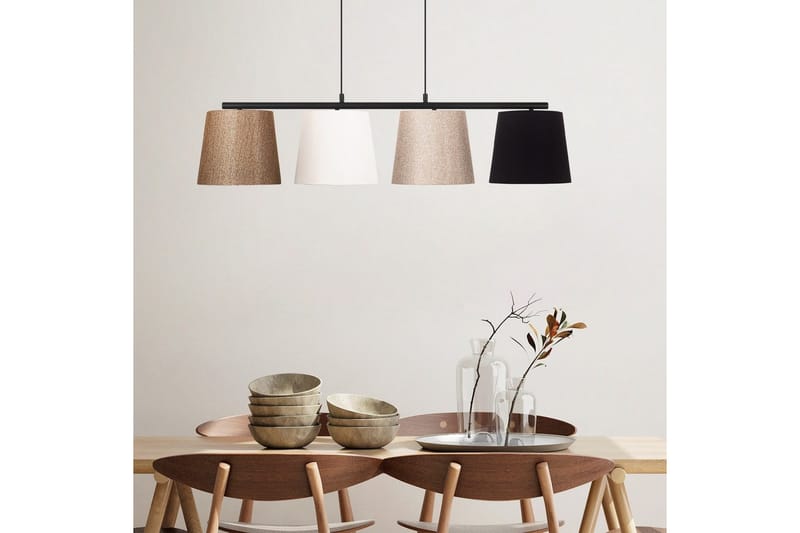 Taklampa Rithmere Svart / Rany / Vit / Beige - Beige/Guld/Svart/Vitfärgat trä - Belysning - Lampor & belysning inomhus - Taklampa & takbelysning - Kökslampa & taklampa kök