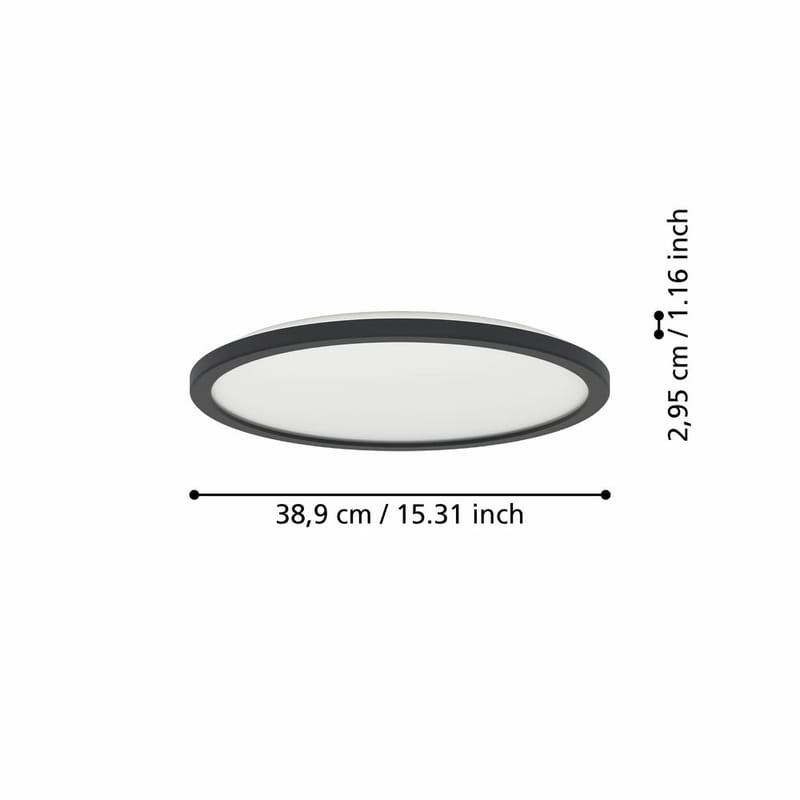 Taklampa Rovito Svart - 38,9 cm - Belysning - Lampor & belysning inomhus - Taklampa & takbelysning - Takplafond