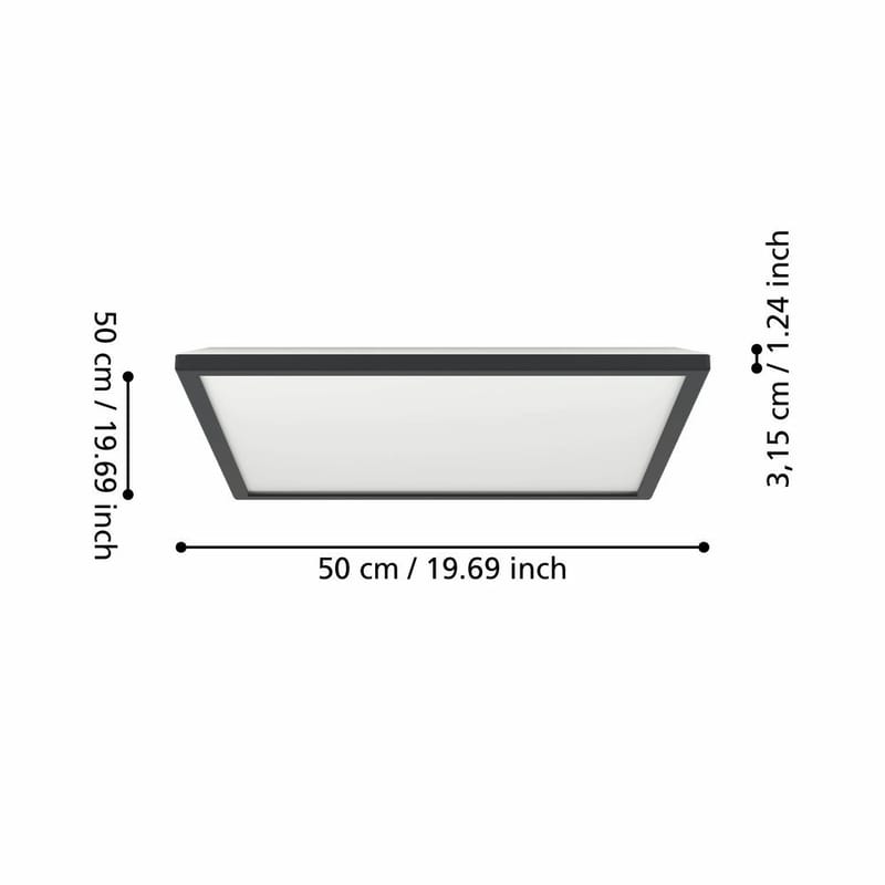 Taklampa Rovito Svart - 50 cm - Belysning - Lampor & belysning inomhus - Taklampa & takbelysning - Takplafond