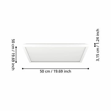 Taklampa Rovito - Vit, 500x500 mm - Belysning - Lampor & belysning inomhus - Taklampa & takbelysning - Takplafond