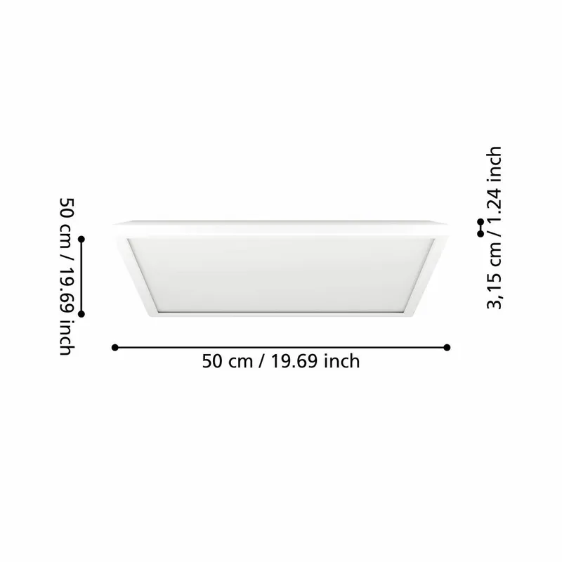 Taklampa Rovito - Vit, 500x500 mm - Belysning - Lampor & belysning inomhus - Taklampa & takbelysning - Takplafond