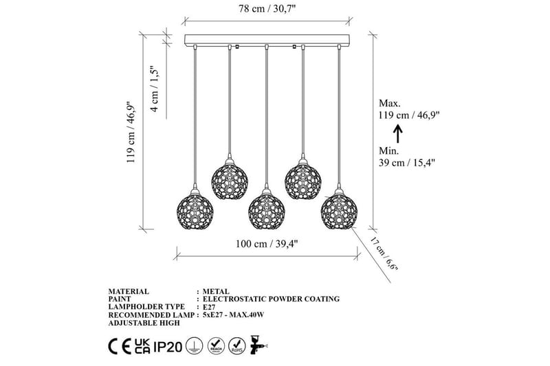Taklampa Silen trippel guld - Guld - Belysning - Lampor & belysning inomhus - Taklampa & takbelysning - Kökslampa & taklampa kök