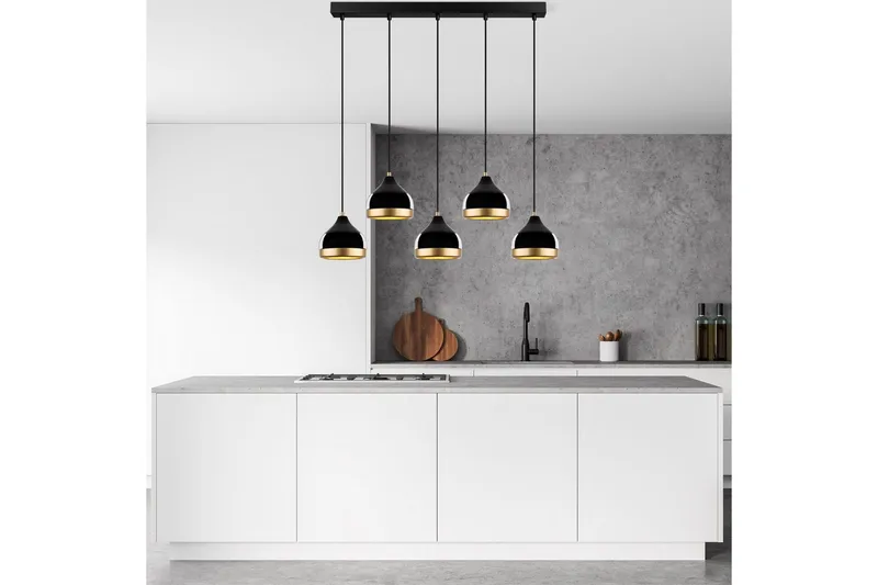 Taklampa Soodni Fem Horisontell Svart - Svart - Belysning - Lampor & belysning inomhus - Taklampa & takbelysning - Kökslampa & taklampa kök