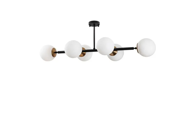 Taklampa Subin Platt Svart / Grädde, Svart / Grädde