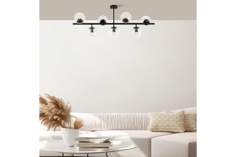 Taklampa Subin Platt Svart / Transparent - Svart / Transparent - Belysning - Lampor & belysning inomhus - Taklampa & takbelysning - Takplafond