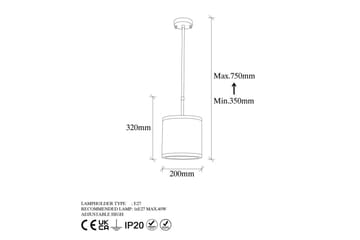 Taklampa Talra Vintage - 20 x 20 x 35 cm - Belysning - Lampor & belysning inomhus - Taklampa & takbelysning - Kökslampa & taklampa kök