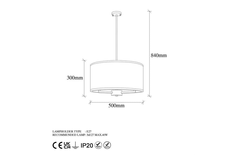Taklampa Talra Vintage - 50 x 50 x 84 cm - Belysning - Lampor & belysning inomhus - Taklampa & takbelysning - Kökslampa & taklampa kök