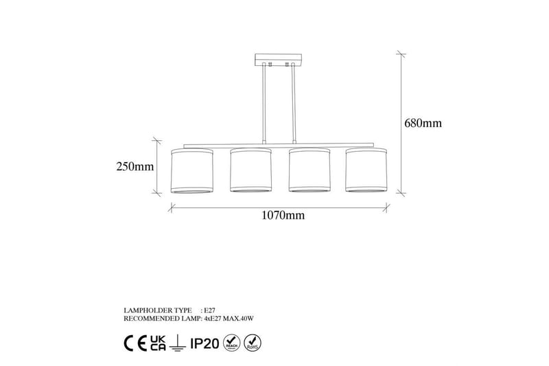 Taklampa Talra Vintage Horizontal - Guld - Belysning - Lampor & belysning inomhus - Taklampa & takbelysning - Kökslampa & taklampa kök