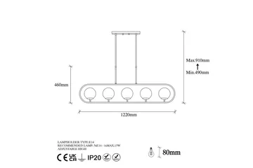 Taklampa Thalara Glansig Rany Fem sockel - Guld - Belysning - Lampor & belysning inomhus - Taklampa & takbelysning - Kökslampa & taklampa kök