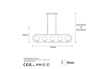 Taklampa Thalara Glansig Rany Fem sockel - Guld - Belysning - Lampor & belysning inomhus - Taklampa & takbelysning - Kökslampa & taklampa kök