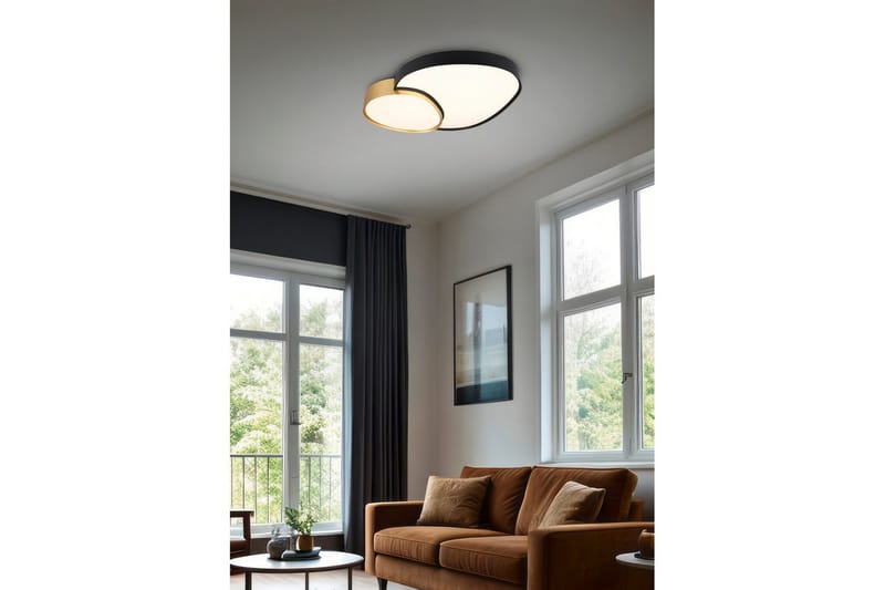 Taklampa TRIO Rise 77 cm, Svart/guld - 77 cm, Svart/guld - Belysning - Lampor & belysning inomhus - Taklampa & takbelysning - Takplafond