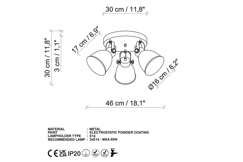 Taklampa Tyka Rany - Rany - Belysning - Lampor & belysning inomhus - Taklampa & takbelysning - Takplafond