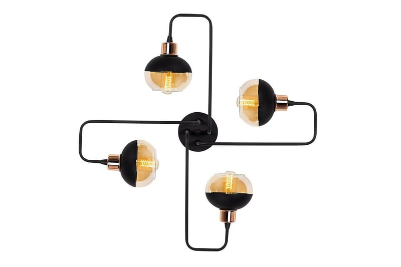 Taklampa Zarethia Svart / Koppar, Koppar/Svart