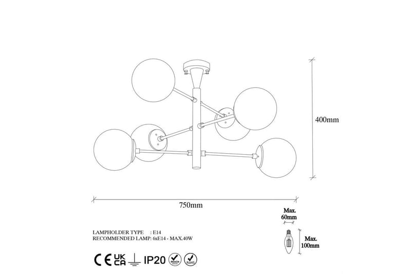 Taklampa Zurelle Rany - Guld - Belysning - Lampor & belysning inomhus - Taklampa & takbelysning - Takplafond