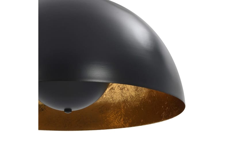 Taklampor 2 st svart och guld halvrund 40 cm E27 - Svart - Kökslampa & taklampa kök - Fönsterlampa - Taklampa sovrum - Pendellampa & hänglampa - Hall lampa - Taklampa vardagsrum - Fönsterlampa hängande - Taklampa & takbelysning