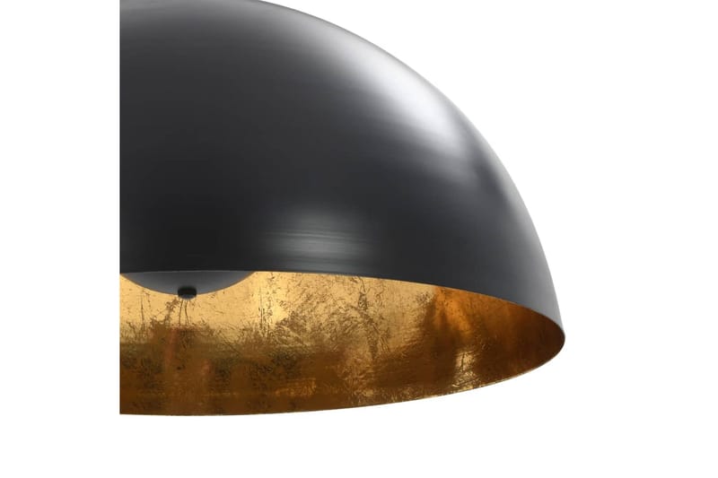 Taklampor 2 st svart och guld halvrunda 50 cm E27 - Svart - Kökslampa & taklampa kök - Fönsterlampa - Taklampa sovrum - Pendellampa & hänglampa - Hall lampa - Taklampa vardagsrum - Fönsterlampa hängande - Taklampa & takbelysning