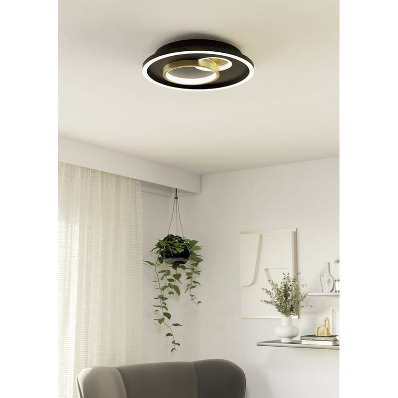 Vägg-/Taklampa Tiriolo - Svart/Guld - Belysning - Lampor & belysning inomhus - Taklampa & takbelysning - Takplafond