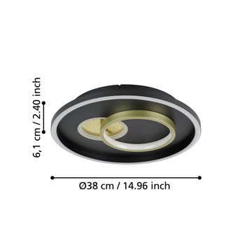 Vägg-/Taklampa Tiriolo - Svart/Guld - Belysning - Lampor & belysning inomhus - Taklampa & takbelysning - Takplafond