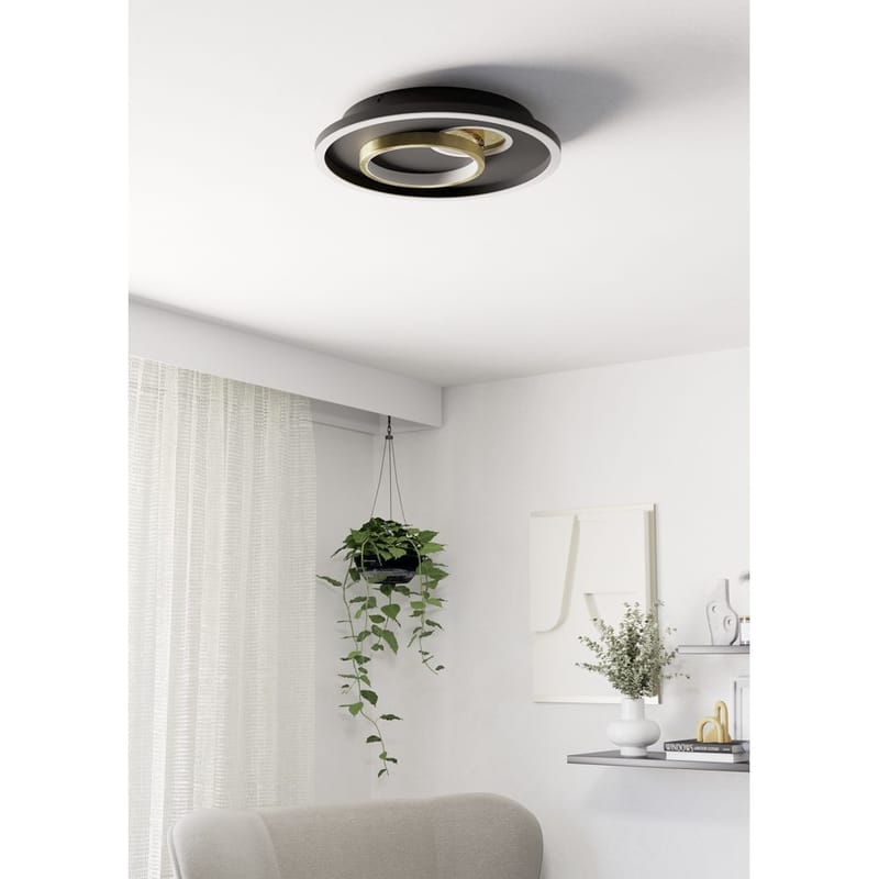 Vägg-/Taklampa Tiriolo - Svart/Guld - Belysning - Lampor & belysning inomhus - Taklampa & takbelysning - Takplafond