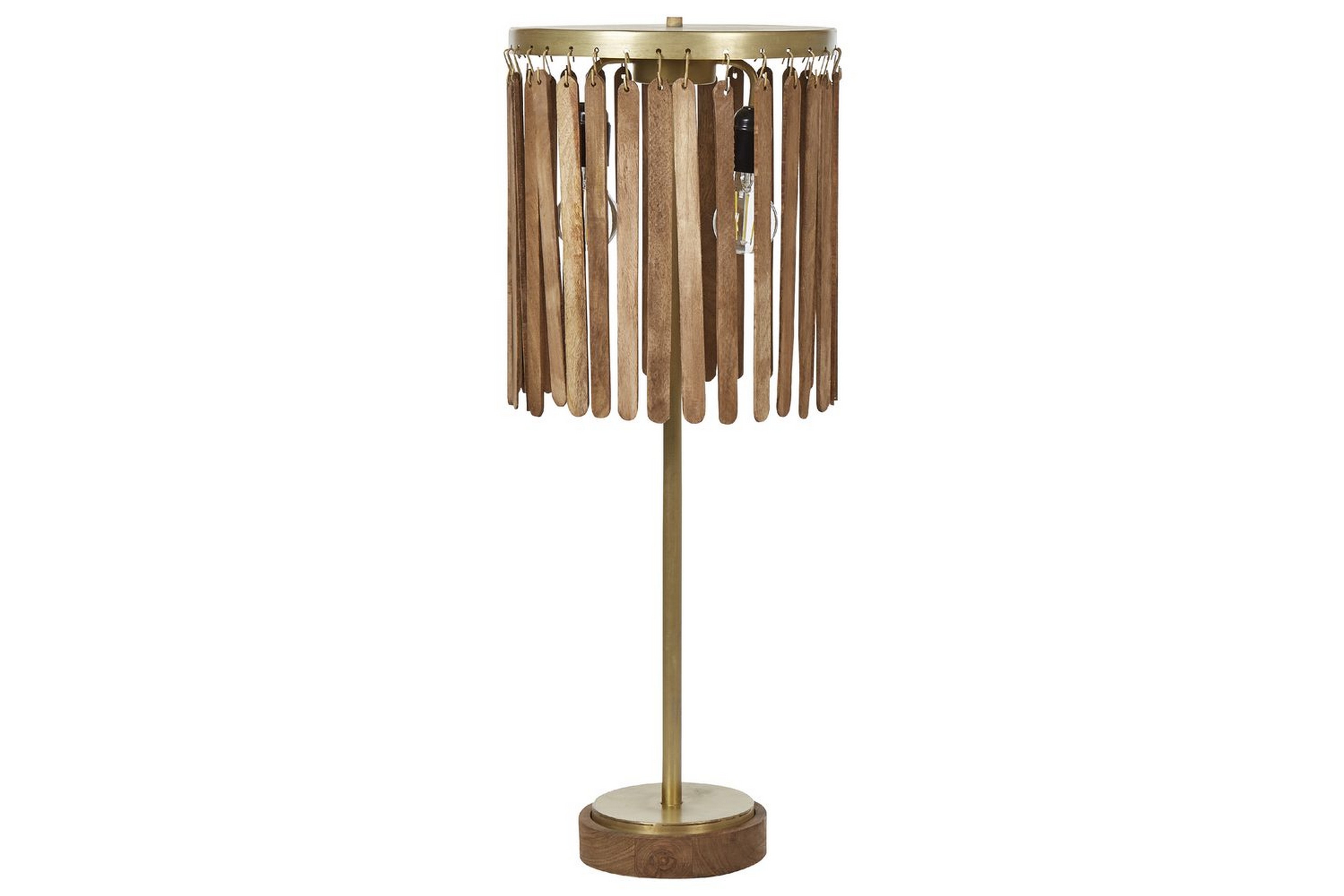 Tenedos Bordslampa 77 cm E27 Mässing/Mörk trä