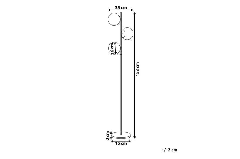 Thaslo Golvlampa 153 cm - Guld/Vit - Belysning - Lampor & belysning inomhus - Golvlampa