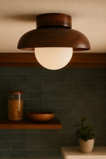 Beylin Vägglampa 24 cm Rund - Valnöt Vit - Belysning - Lampor & belysning inomhus - Vägglampa