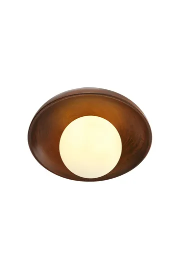 Beylin Vägglampa 24 cm Rund - Valnöt Vit - Belysning - Lampor & belysning inomhus - Vägglampa