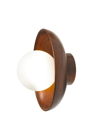 Beylin Vägglampa 24 cm Rund - Valnöt Vit - Belysning - Lampor & belysning inomhus - Vägglampa