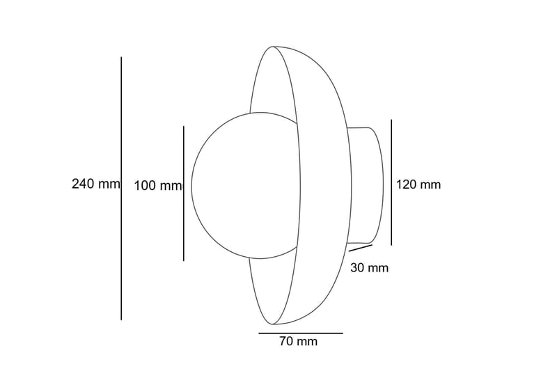 Beylin Vägglampa 24 cm Rund - Valnöt Vit - Belysning - Lampor & belysning inomhus - Vägglampa